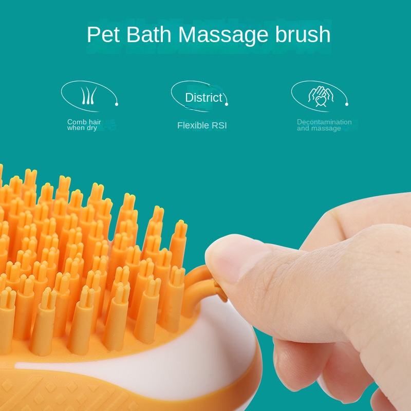 2-in-1 Silicone Pet Bath & Massage Brush