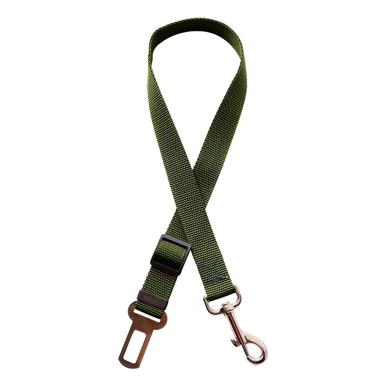 Adjustable Pet Car Seat Belt - Army Green
