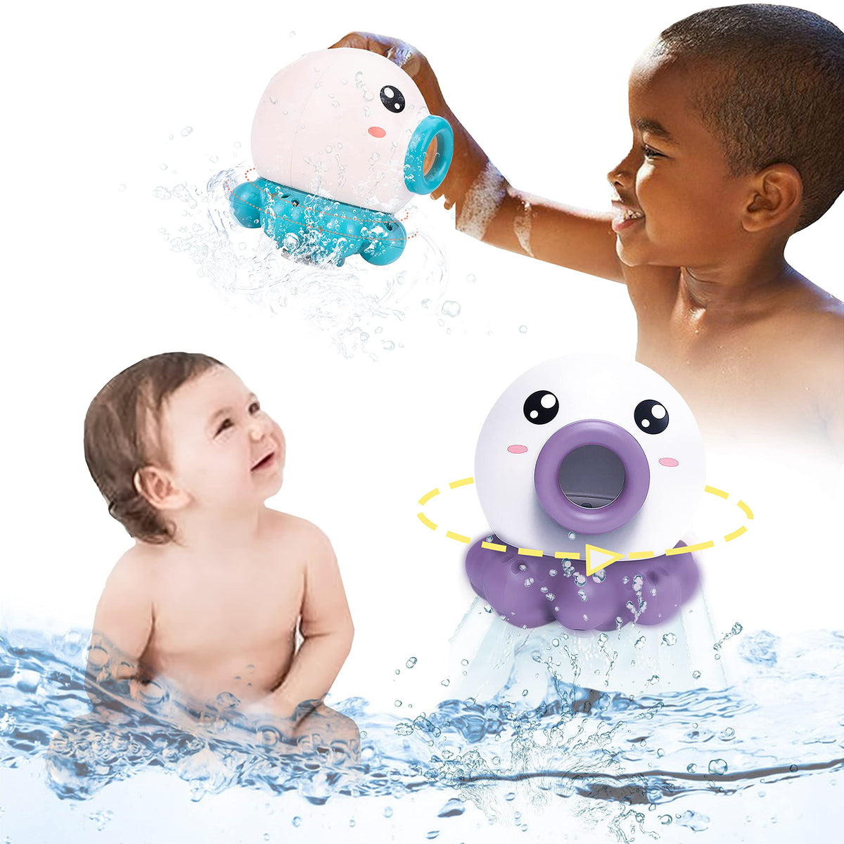 Spinning Octopus Bath Fountain