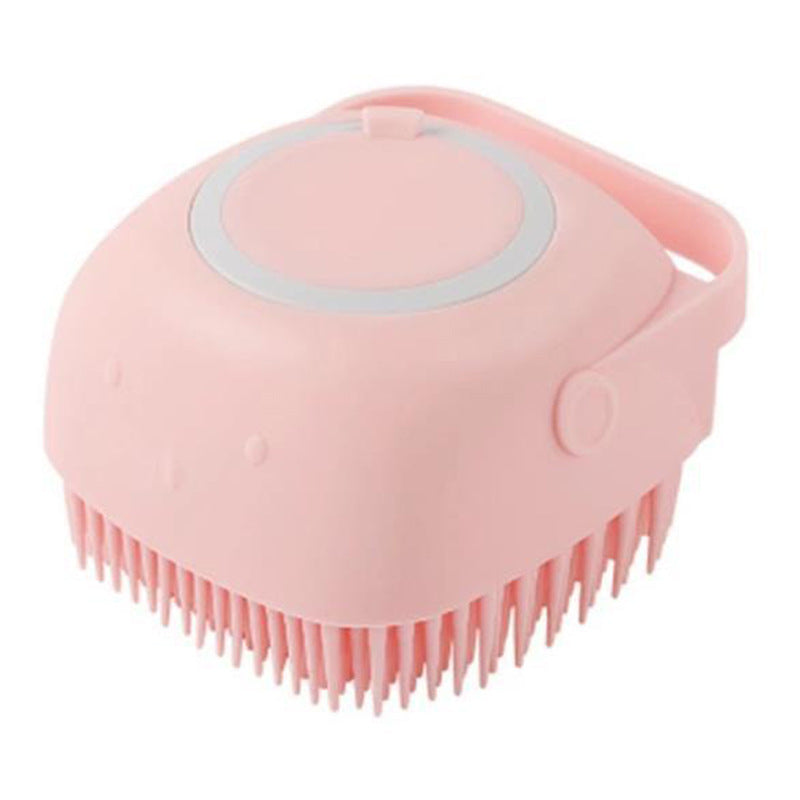 Silicone Shampoo Bath Brush for Pets - Pink square