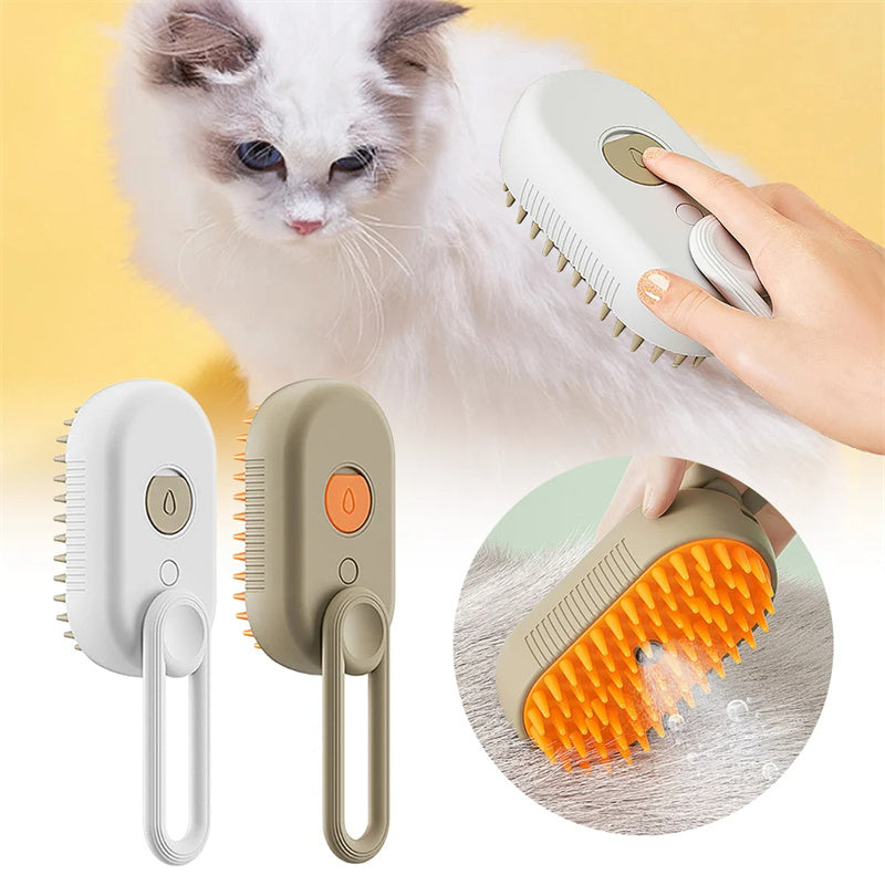 3-in-1 Steam Grooming Brush for Cats & Dogs