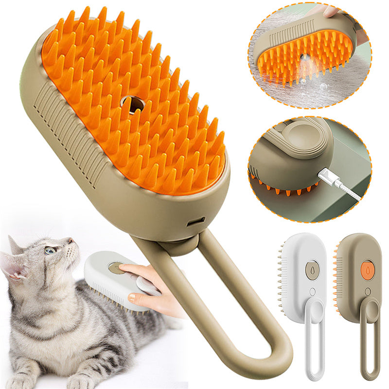 3-in-1 Steam Grooming Brush for Cats & Dogs