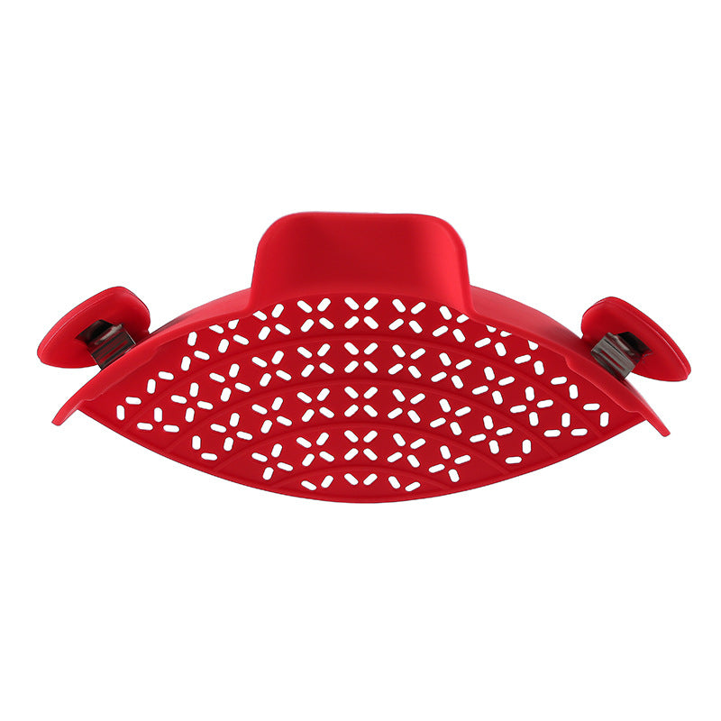 Clip-On Silicone Pot Strainer - Red