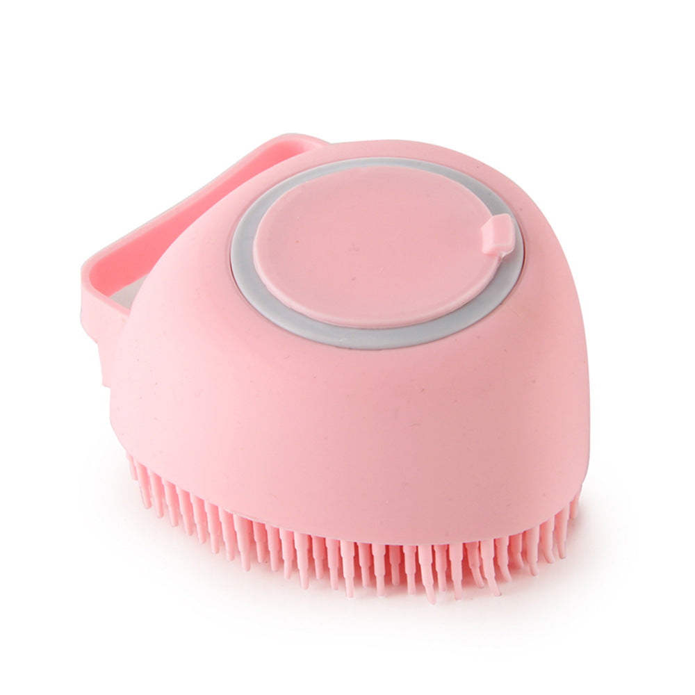 Silicone Shampoo Bath Brush for Pets - Pink heart