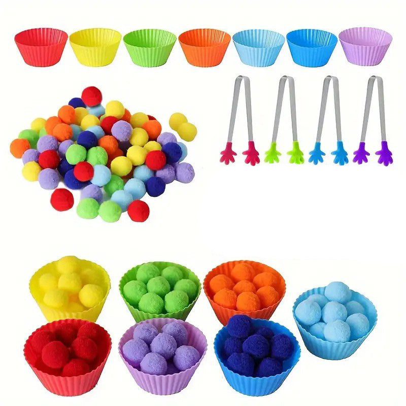 Montessori Colour Sorting & Tong Set
