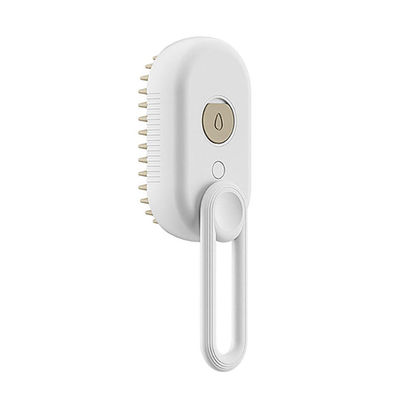 3-in-1 Steam Grooming Brush for Cats & Dogs - Porcelain White