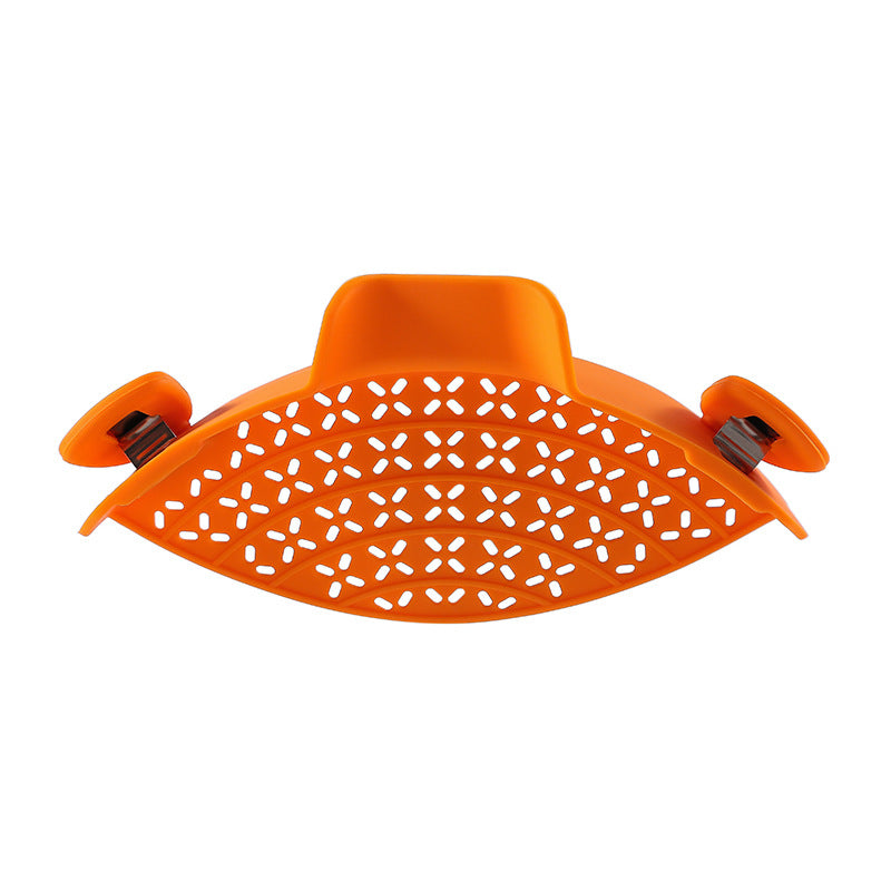 Clip-On Silicone Pot Strainer - Orange
