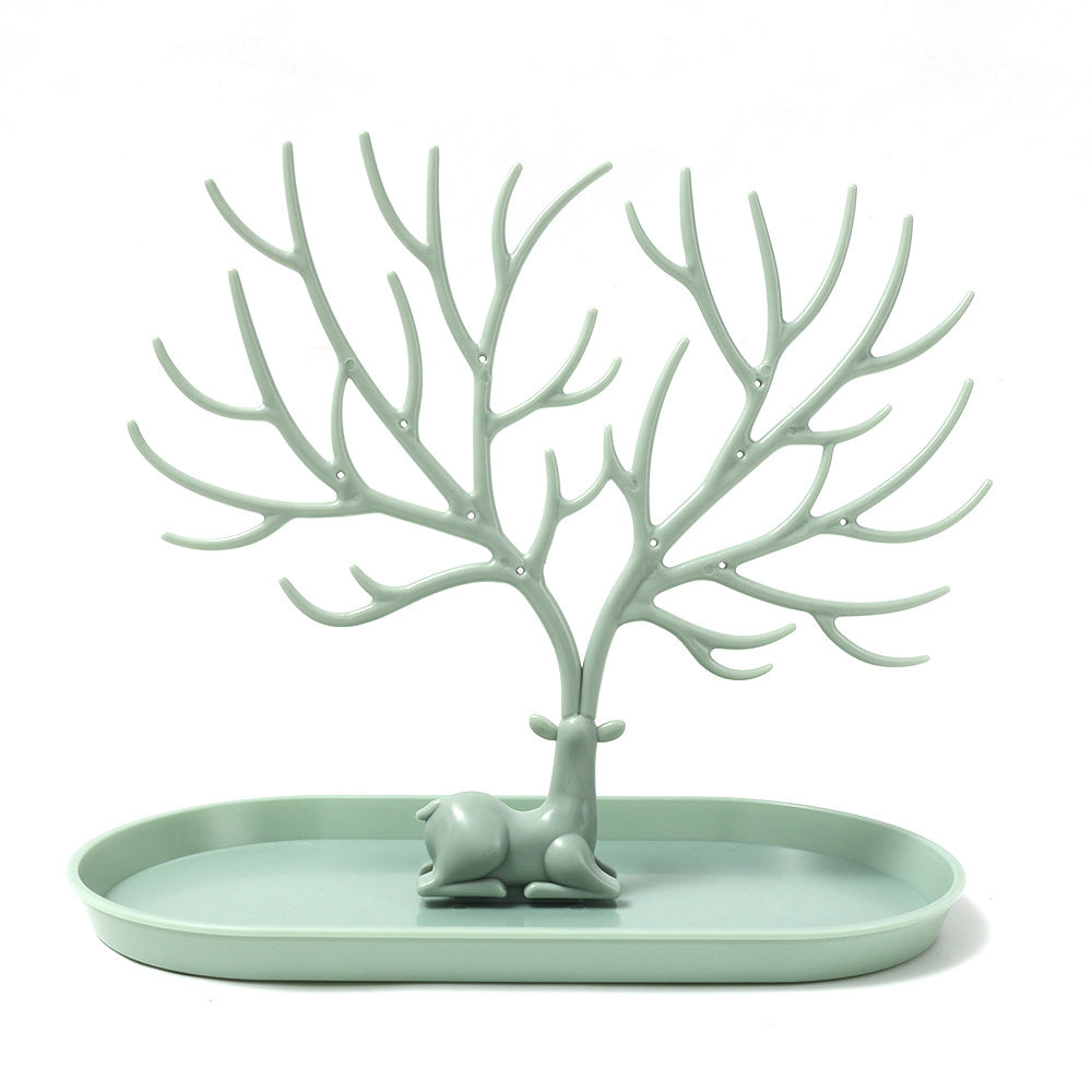 Deer Antler Jewellery Stand - Green