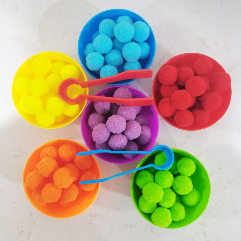 Montessori Colour Sorting & Tong Set - 128 pieces