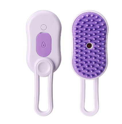 3-in-1 Steam Grooming Brush for Cats & Dogs - Purple