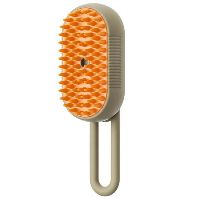 3-in-1 Steam Grooming Brush for Cats & Dogs - Milk Brown